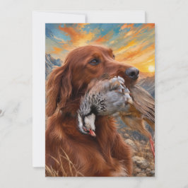 Convite Setter Irlandês com Perdiz Chucar ,Arte