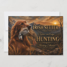 Convite Setter Irlandês com Perdiz Chucar ,Arte