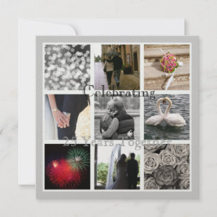 Convite Seu Aniversário Elegante de Colagem de Fotos