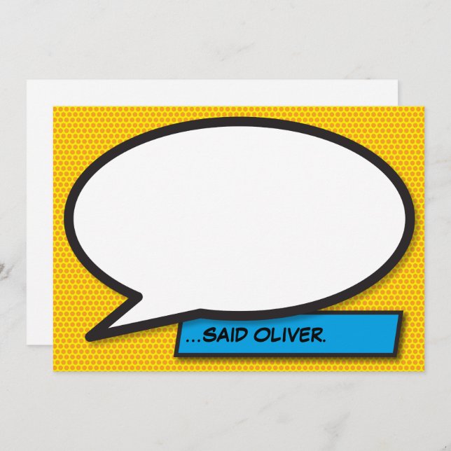 Convite Seu balão de fala de mensagem divertido retrô livr (Frente/Verso)