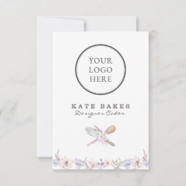 Convite Seu logotipo aqui Cake cozinhando Aquarela Floral