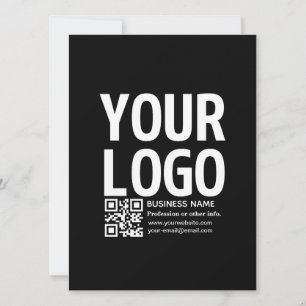 Convite Seu logotipo c/ código QR editável e texto
