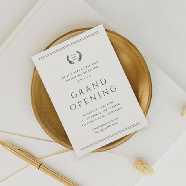 Convite Seu logotipo clássico aqui Grande abertura comerci (Criador carregado)