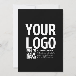 Convite Seu logotipo com código QR e texto editáveis