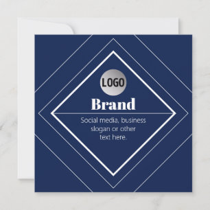 Convite Seu Logotipo e Design Moderno Personalizável Azu