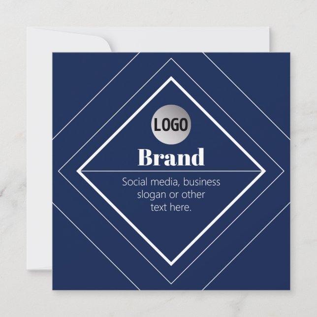 Convite Seu Logotipo e Design Moderno Personalizável | Azu (Frente)