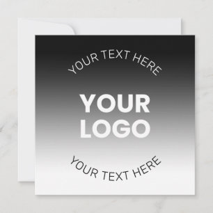 Convite Seu Logotipo Gradiente Preto e Branco Editável M