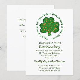 Convite Seu Nome Mensagem Dia de São Patrício Shamrock Ver