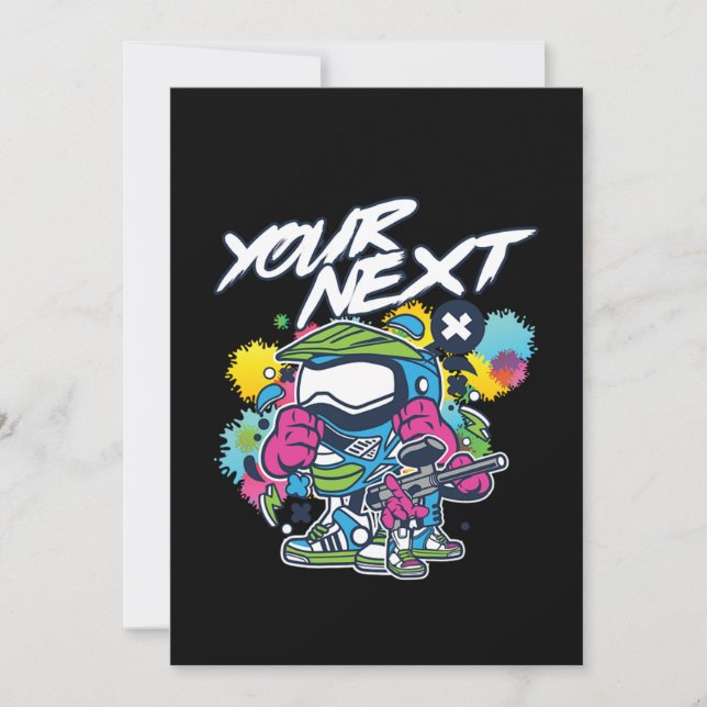 Convite Seu próximo marcador de jogo de paintball G (Frente)