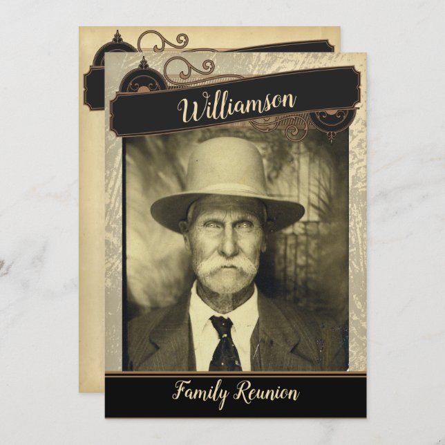 Convite Seu recolhimento da reunião de família da foto do (Frente/Verso)