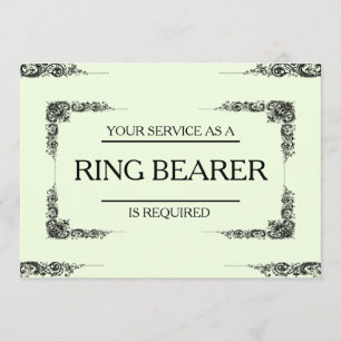 Convite Seu serviço é pedido como o portador de anel