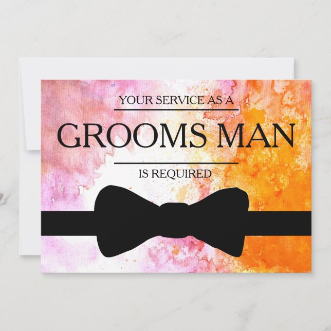 Convite Seu Serviço É Solicitado como Melhor Homem Padrinh (Frente)