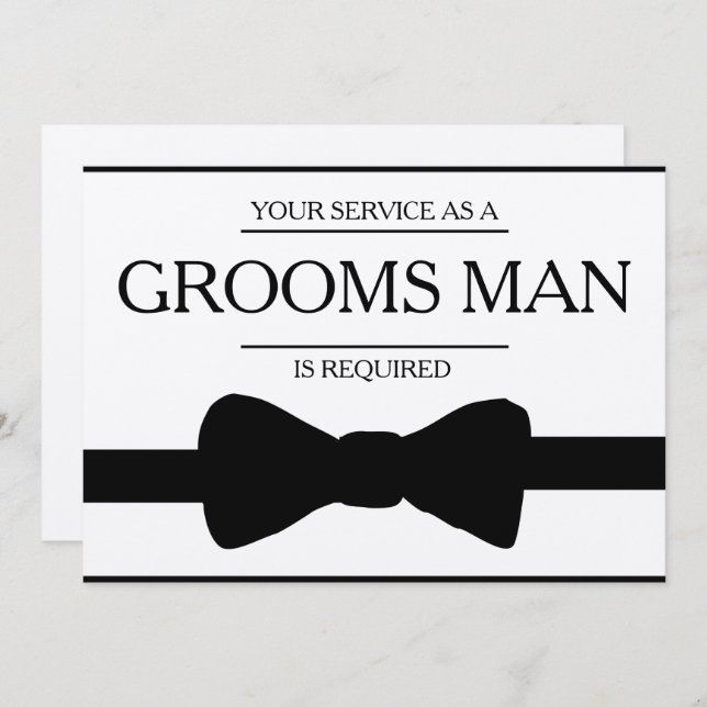 Convite Seu serviço é solicitado como melhor Padrinho de c (Frente/Verso)