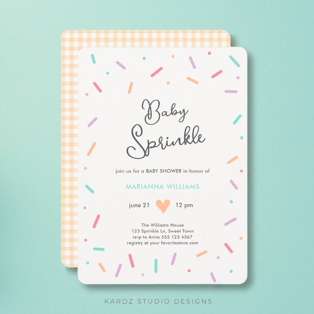 Convite Sexo Chá de fraldas de aspersão neutra para bebês (Personalize this sweet Baby Sprinkle Baby Shower invitation, ideal for a gender neutral celebration)