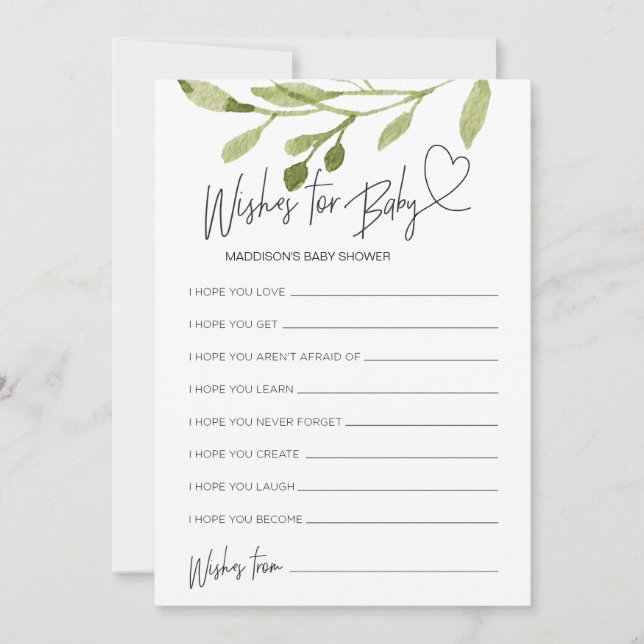 Convite Sexo Chá de fraldas Neutro Desejo De Bebê (Frente)