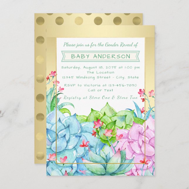 Convite Sexo com Chá de fraldas com sucesso (Frente/Verso)