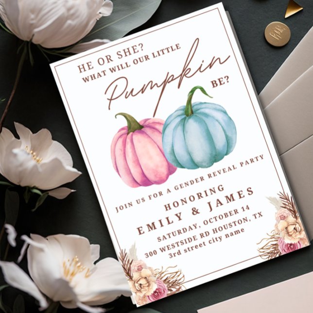 Convite Sexo De Abóbora Revela Menino Ou Menina Que Ele Ou (Criador carregado)