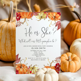 Convite Sexo de queda de abóbora laranja