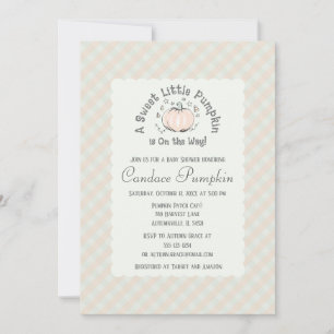 Convite Sexo Neutro Pequeno Chá de fraldas de Abóbora