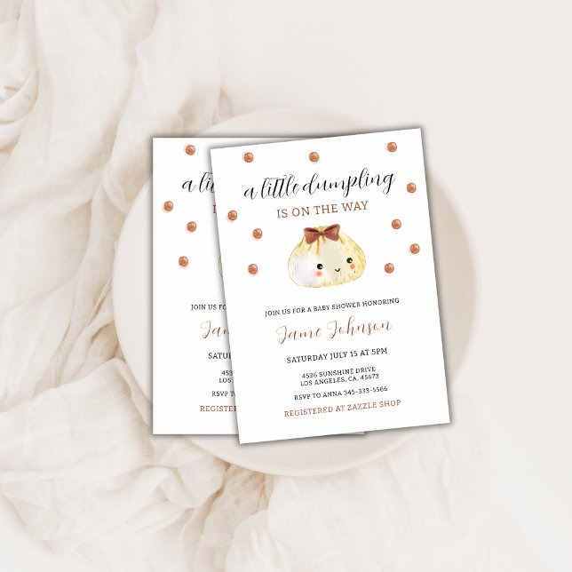 Convite Sexo Neutro Pequeno Chá de fraldas De Lixeira (Gender Neutral Cute Little Dumpling Baby Shower Invitation)