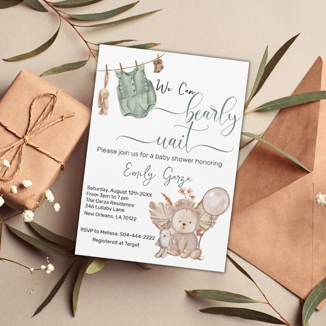 Convite Sexo neutro Podemos adiar o Chá de fraldas de espe (Criador carregado)