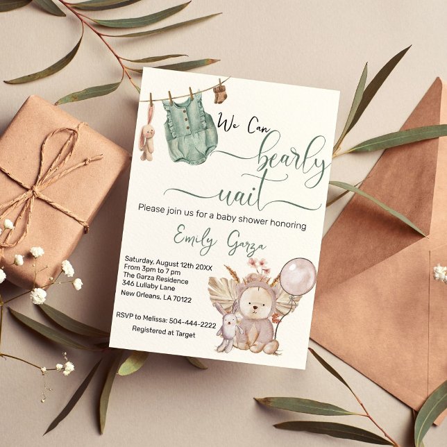 Convite Sexo neutro Podemos adiar o Chá de fraldas de espe (Criador carregado)