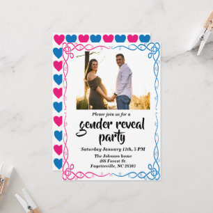 Convite Sexo Personalizado Revelação de Fotos de Festa C