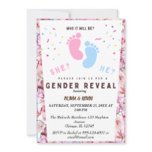 Sexo revela cor-de-rosa azul floral