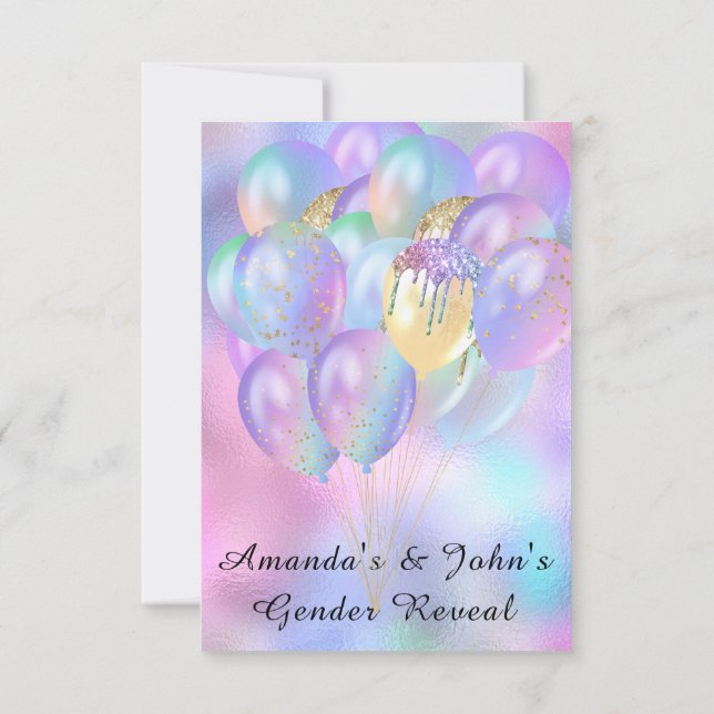 Convite Sexo Revelação Chá de fraldas Garota Rosa Azul (Verso)