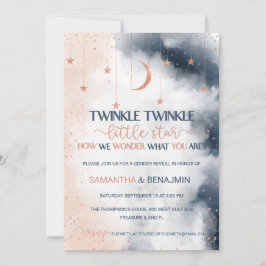 Convite Sexo Revelar Convite, Rosa Esbranquiçada e Azul Ma