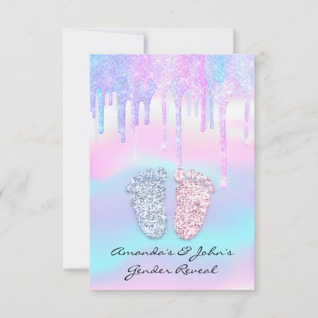 Convite Sexo Revelar Pés Chás de fraldas (Verso)