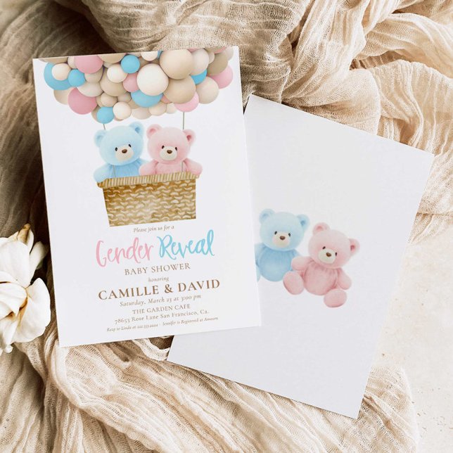 Convite Sexo Revelar Urso Quente Balão de Ar (Criador carregado)