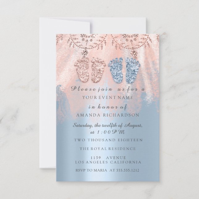 Convite Sexo Revival Feet Silver Girl Boy Royal Gêmeas 1 (Frente)