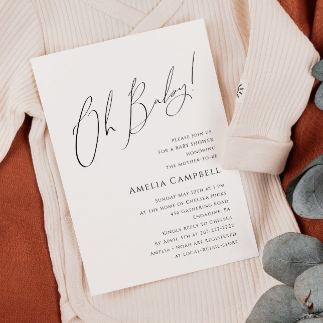 Convite Sexo Whimsical Neutro Oh Querida! Chá de fraldas (Criador carregado)