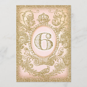 Convite Sexta do aniversário princesa uma vez