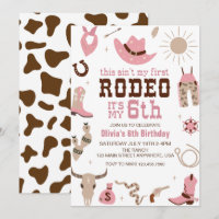 Sexta Rodeio Cowgirl Ocidental Aniversário de 6 an