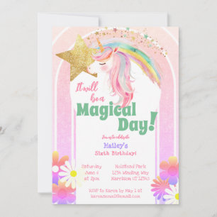 Convite Sexto Aniversário do Unicórnio Mágico