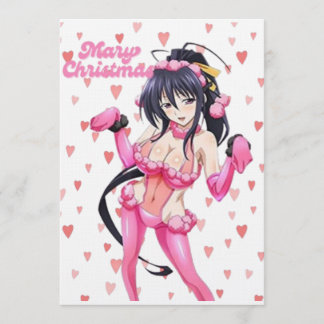 Convite Sexy Santa Marry Cristmas Pink Heart Anime Diva