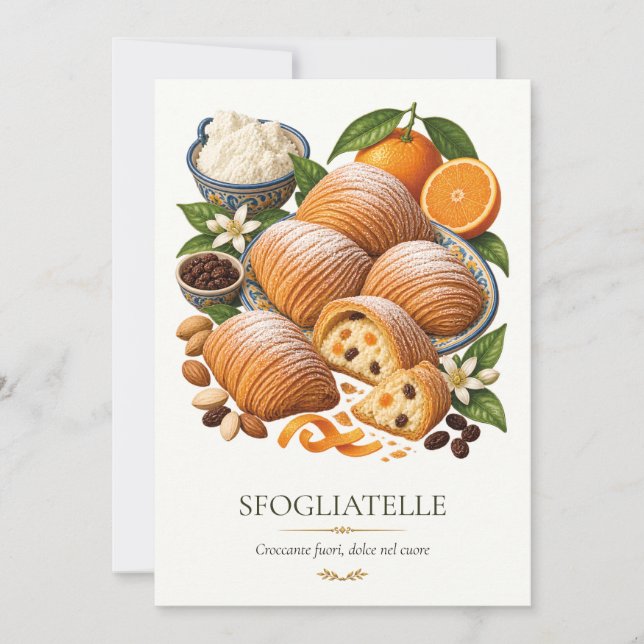 Convite Sfogliatelle – Vintage Italian Dessert (Frente)