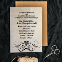 Shabby Rustic Wedation Invitation