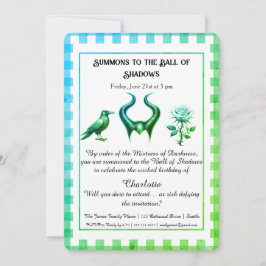 Convite Shadow Ball Dark Fantasy Birthday Design Script