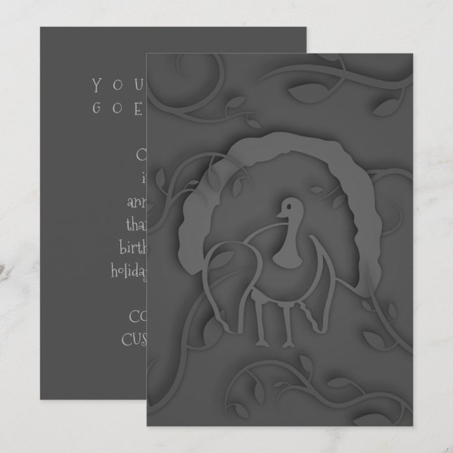 Convite Shadow Turkey Noir (Frente/Verso)