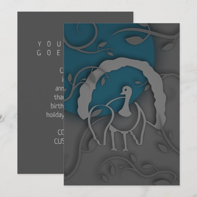 Convite Shadow Turkey Noir pela Lua (Frente/Verso)