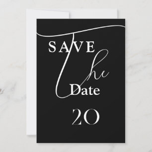 Convite Shailene Black and White Weding Save The Date (Cas
