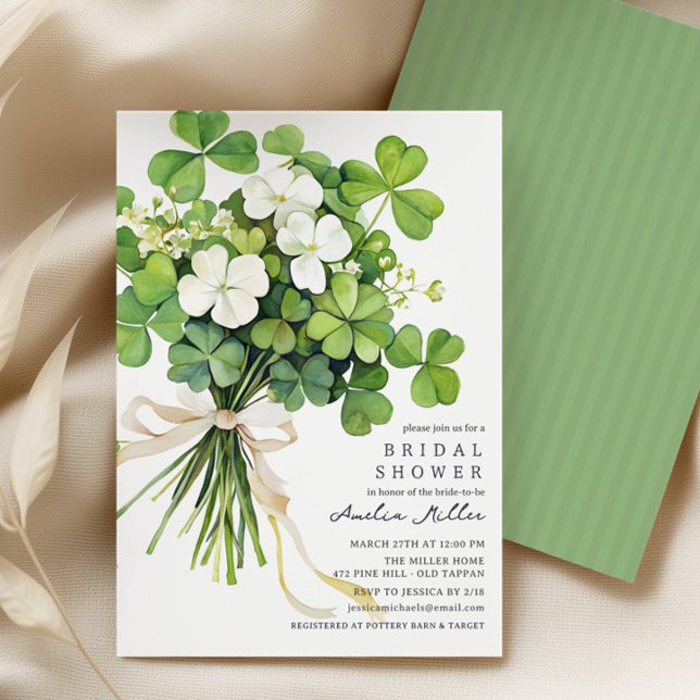 Convite Shamrock Bouquet Bridal Shower Invitation (Criador carregado)