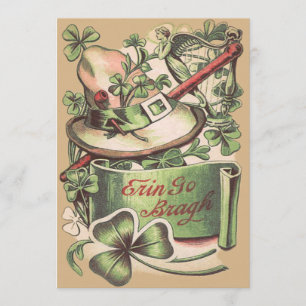 Convite Shamrock Buckle Hat Pipe Shillelagh