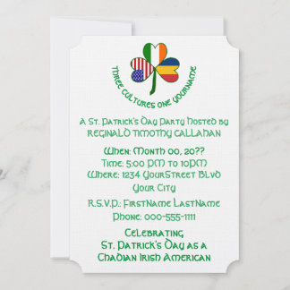 Convite Shamrock Chadian Ireland USA Personalize Text