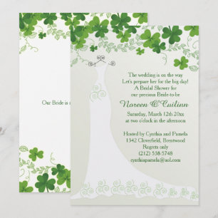 Convite Shamrock irlandês, Chá de panela de vestido de n