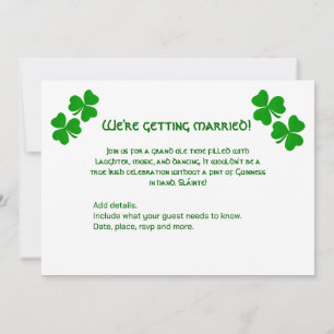Convite Shamrock Irlandês Noivado de Casamento