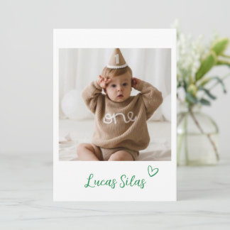 Convite Shamrock One First Birthday Photo Invitation